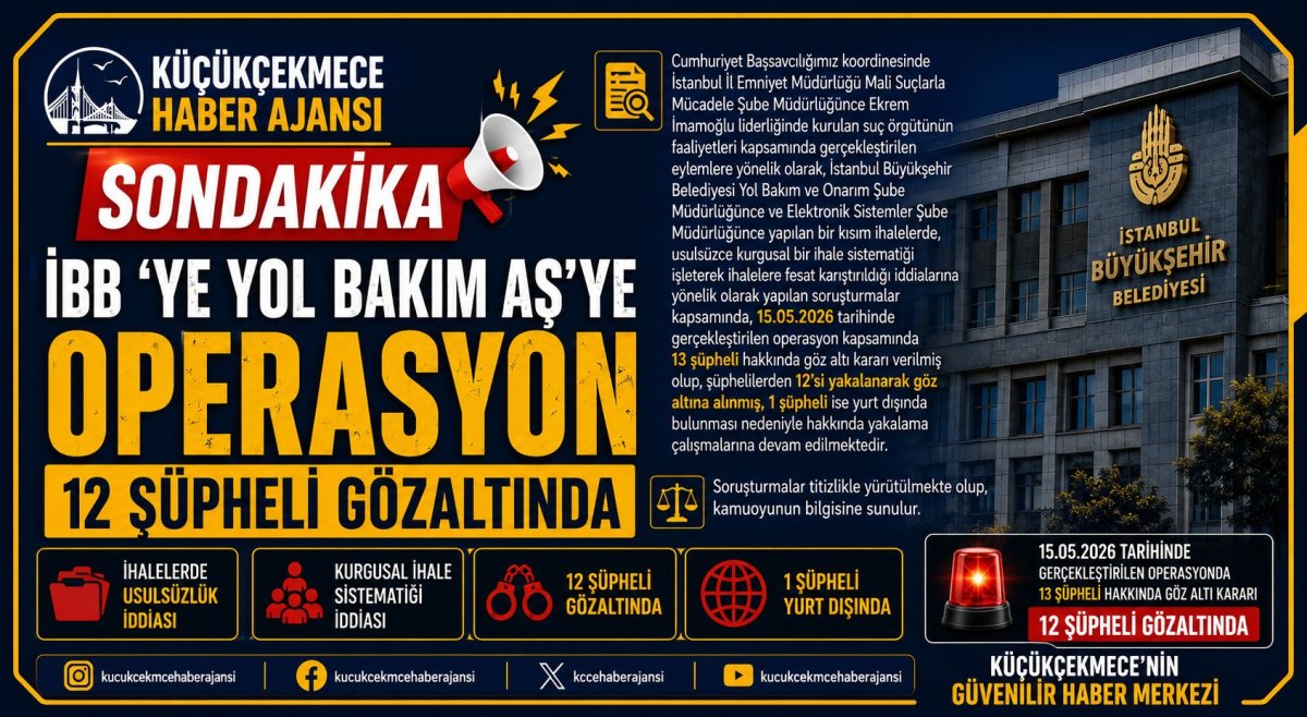 İBB Yol Bakım ve Elektronik Sistemler İhalelerine Operasyon: 12 Gözaltı