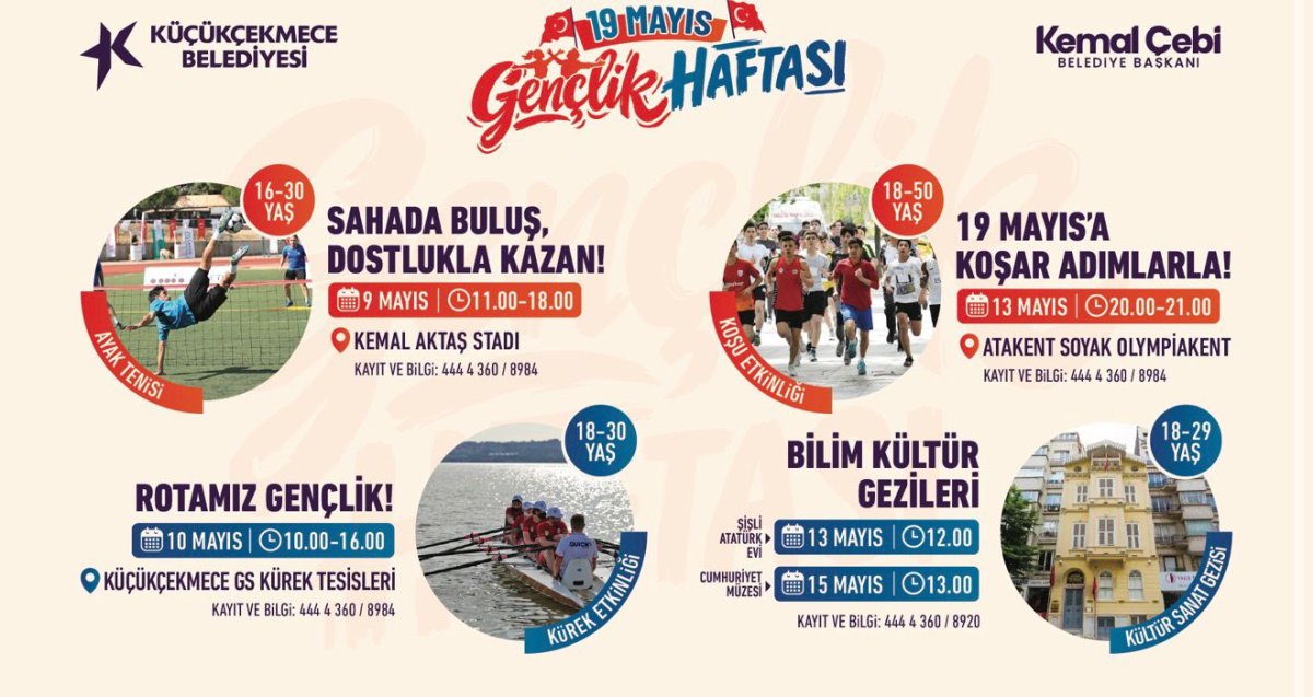 Küçükçekmece’de 19 Mayıs Gençlik Haftası Etkinlikleri Başlıyor