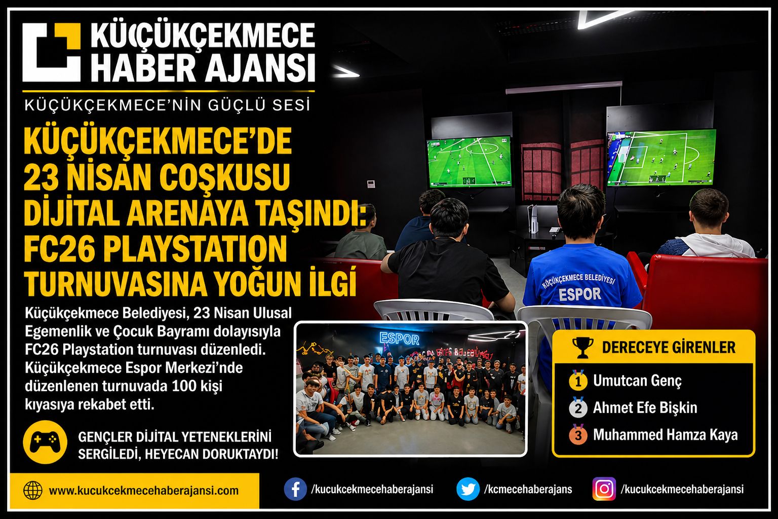 Küçükçekmece’de 23 Nisan Coşkusu Dijital Arenaya Taşındı: FC26 Playstation Turnuvasına Yoğun İlgi
