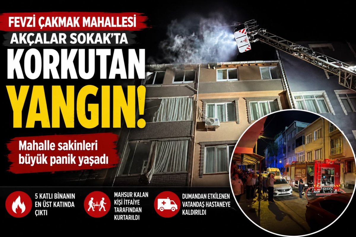 Küçükçekmece Fevzi Çakmak Mahallesi Akçalar Sokak üzerinde bulunan 5 katlı bir binanın en üst katında çıkan yangın mahallede paniğe neden oldu. Henüz belirlenemeyen bir nedenle başlayan yangını fark eden vatandaşların ihbarı üzerine olay yerine polis,